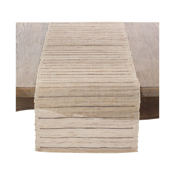 Nubby Texture Stripe Design Woven Table Runner