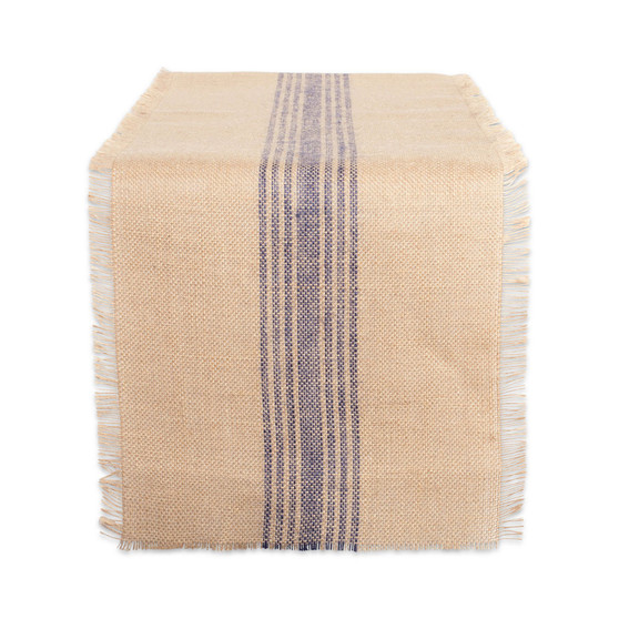 French Middle Stripe Burlap Table Runner 14" x 108"
