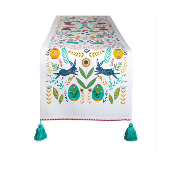 Easter Folk Garden Embellished Table Runner