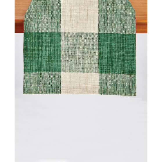 Monroe Check-Forest Table Runner, 72" x 14"
