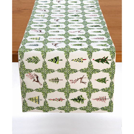 Reindeer and Trees Table Runner, 72" x 14"