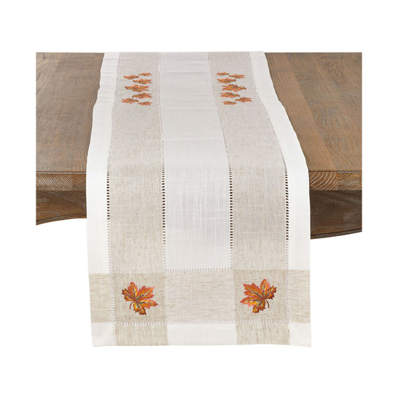 Autumn Design Poly and Linen Blend Runner