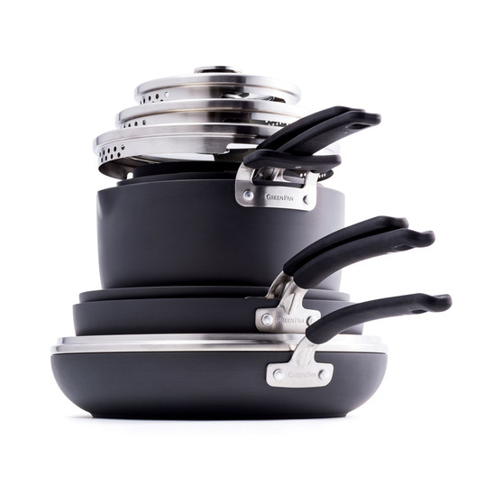 Levels 11-Pc. Stackable Ceramic Nonstick Cookware Set