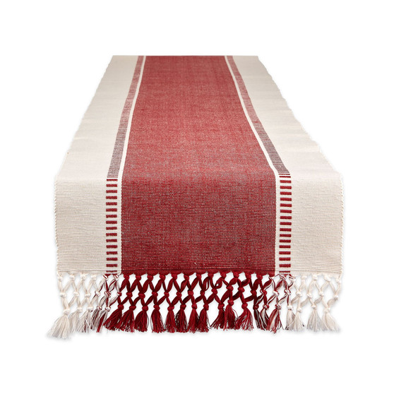 Barn Dobby Stripe Table Runner, 13" x 108"