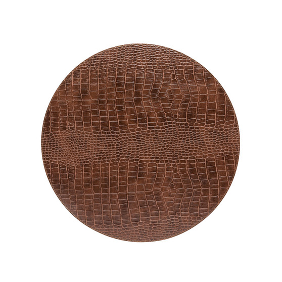Club Collection Artificial Leather Round Placemat