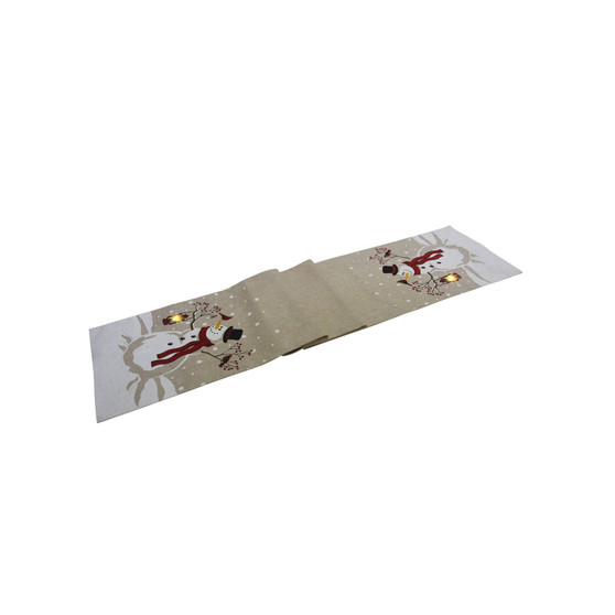 Snowman Lantern Light up Christmas Table Runner