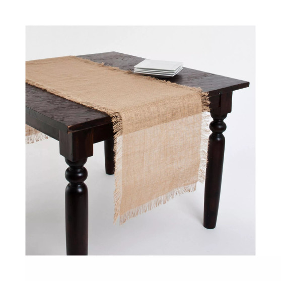 Fringed Jute Tablecloth Or Runner, 20" x 70"