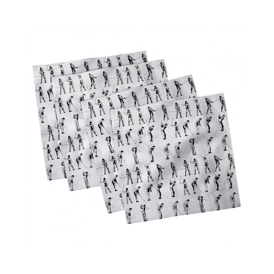 Golf Set of 4 Napkins, 12" x 12"