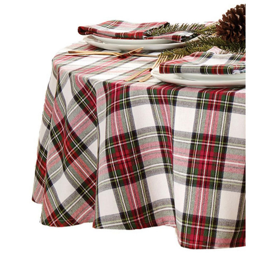 Christmas Classic Holiday Plaid Tablecloth, 70" x 70"