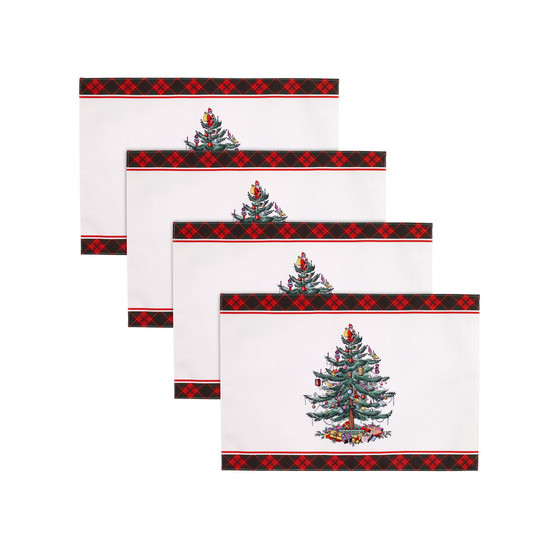 Christmas Tree Tartan Multicolored 4pc Placemats
