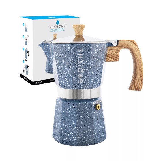 MILANO Stone Stovetop Espresso Maker Moka Pot 6 Cup, 9.3 Oz