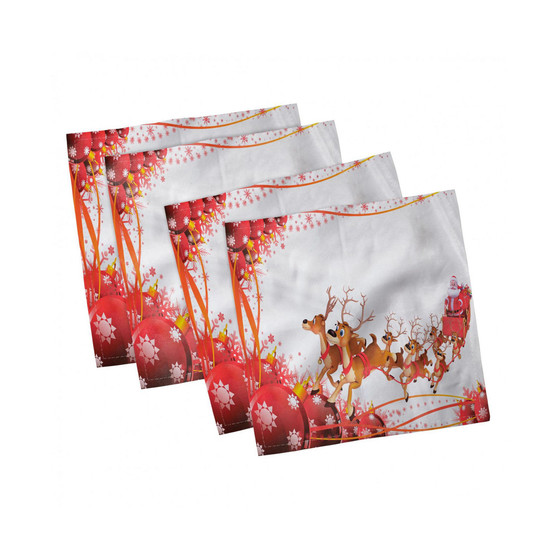 Santa Set of 4 Napkins, 12" x 12"