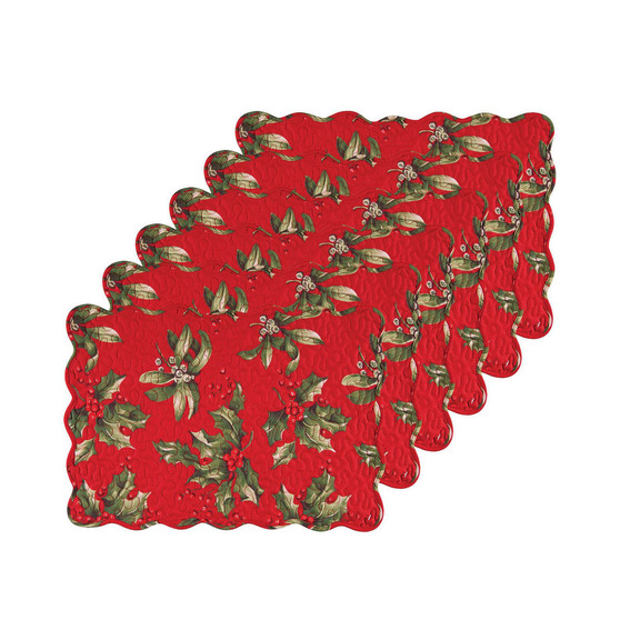 Holly Bouquet Placemat, Set of 6
