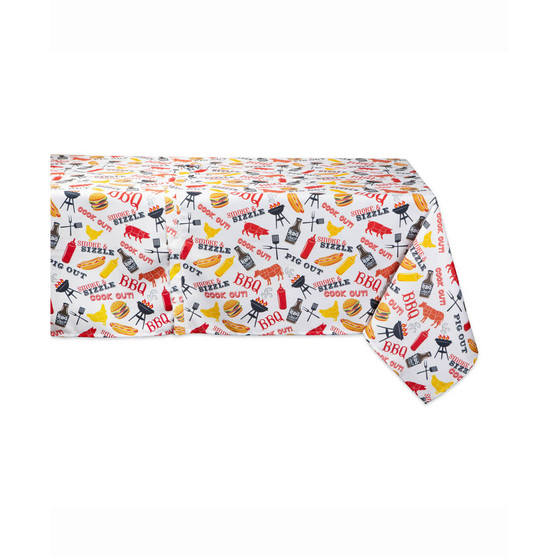 BBQ Fun Print Outdoor Table cloth 60" X 120"
