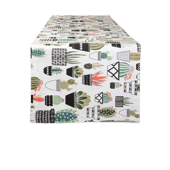 Urban Oasis Cactus Print Table Runner, 14" x 108"