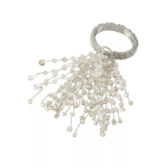 Beaded Spray Design Napkin Ring, Set of 4