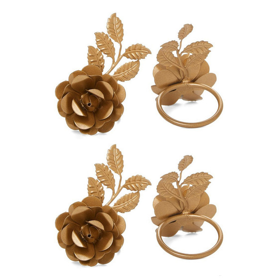 Rose Napkin Rings, Set of 4