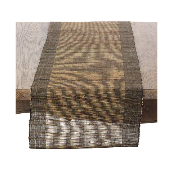 Nubby Texture Border Design Woven Table Runner