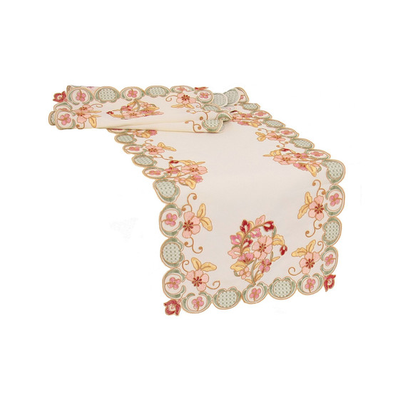 Primrose Embroidered Cutwork Table Runner
