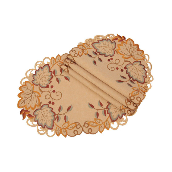 Harvest Verdure Embroidered Cutwork Fall Placemats - Set of 4
