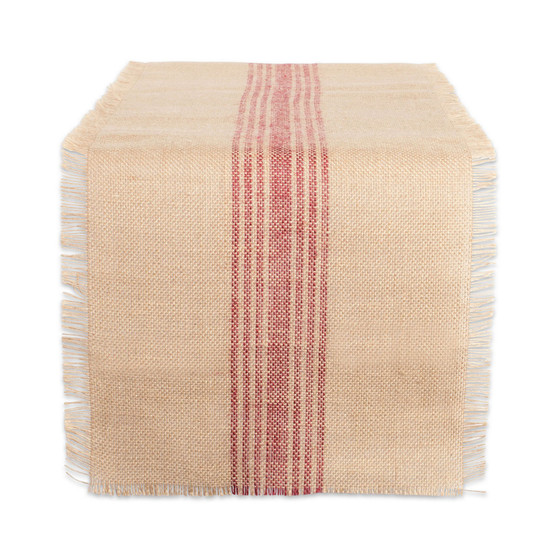 Barn Middle Stripe Burlap Table Runner 14" x 72"