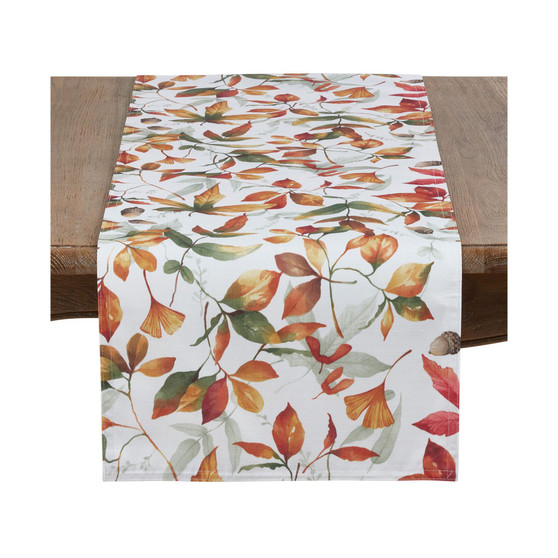 Fall Leaves Design Runner In Soft Tones