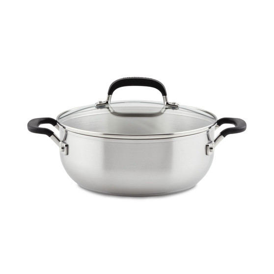 Stainless Steel 4 Quart Induction Casserole with Lid