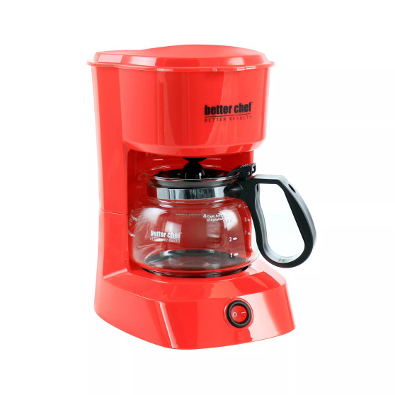 4 Cup Compact Coffee Maker with Removable Filter Basket