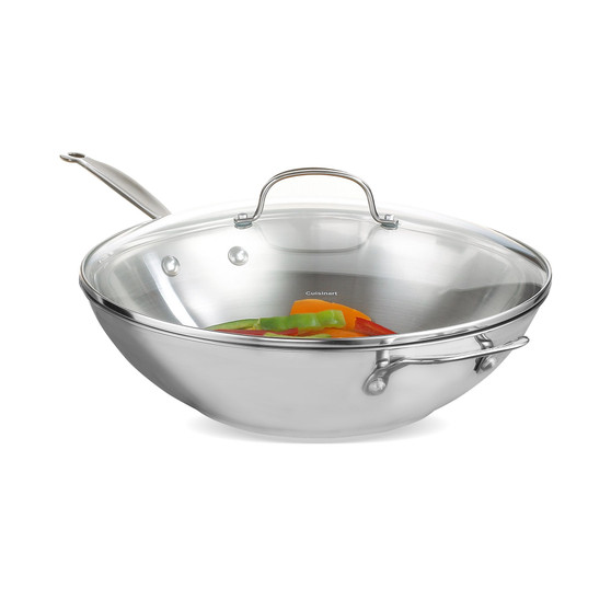 Chef's Classic Stainless Steel 14" Covered Stir Fry