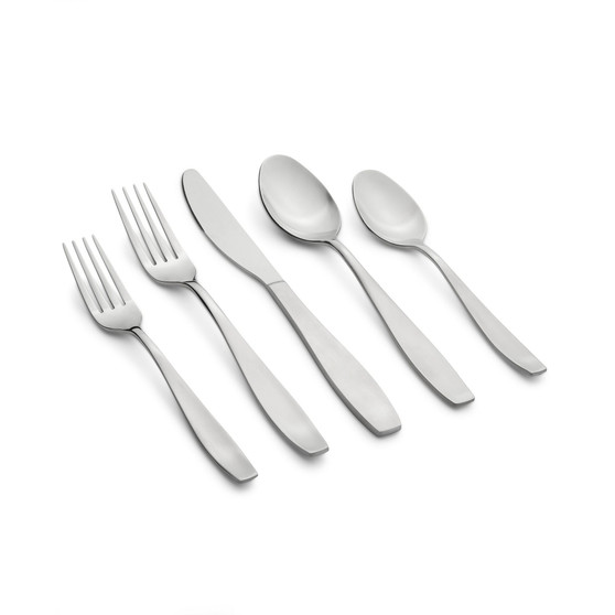 Tyrus Satin Mirror 89-Piece Flatware Set, Service for 12