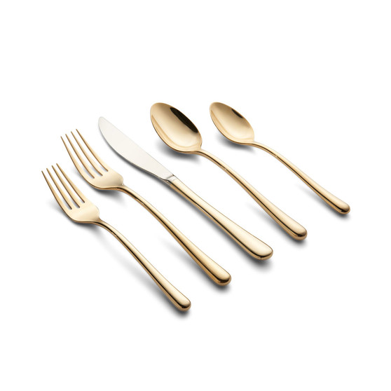Samantha Gold Mirror 20-Piece Flatware Set, Service for 4
