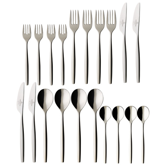 Metro Chic Flatware Stainless Steel 20 Piece Set, Service For 4
