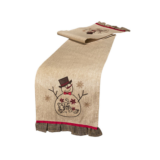 Snowman Embroidered Collection Table Runner, 72" x 13"