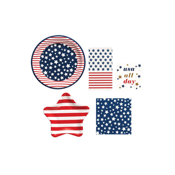 Americana Paper Plate Set, 72 Piece