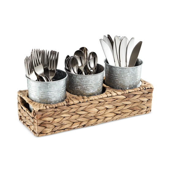 4-Pc. Masonware Garden Terrace Flatware Caddy