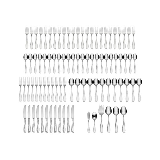 Cresta 90-Pc Flatware Set, Service for 12