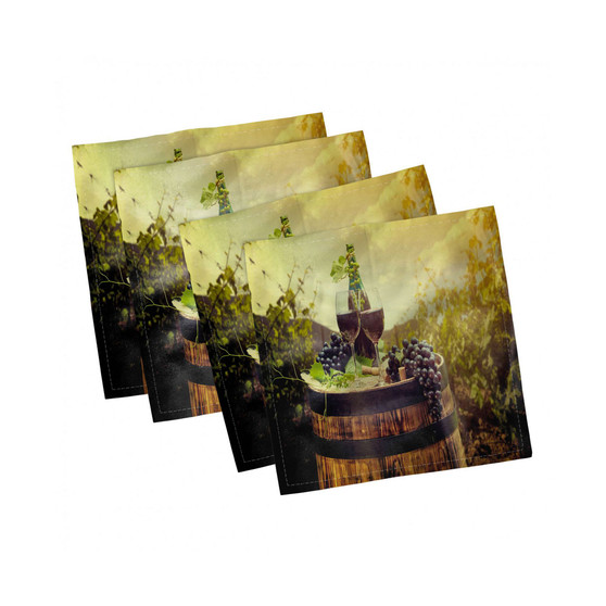 Wine Set of 4 Napkins, 12" x 12"