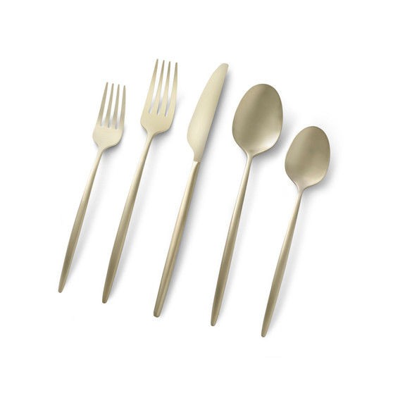 Gaze Champagne Satin 20-Piece Flatware Set, Service for 4