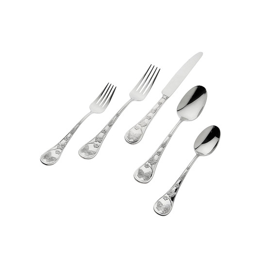 18/10 Butterfly  Sandblast 20-PC Flatware Set, Service for 4