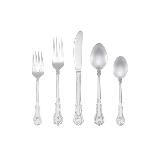 Riverridge Bouquet 46 Piece Monogrammed Flatware Set - Z, Service for 8