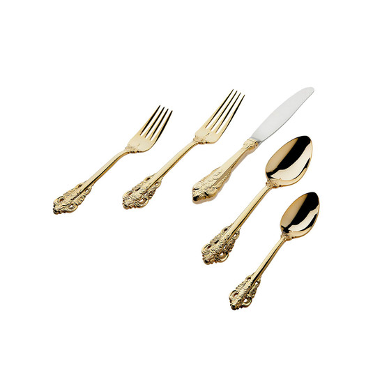 18/10 Baroque Gold 20-PC Flatware Set, Service for 4