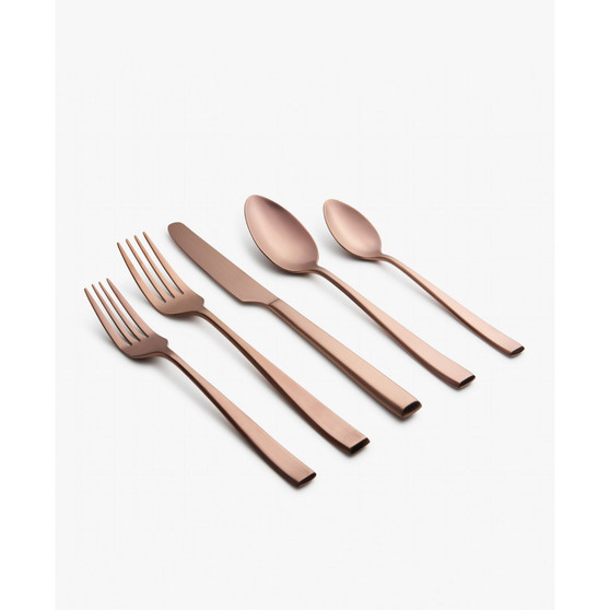 Samira Copper Satin 20-Piece 18/10 Stainless Steel Flatware Set, Service for 4
