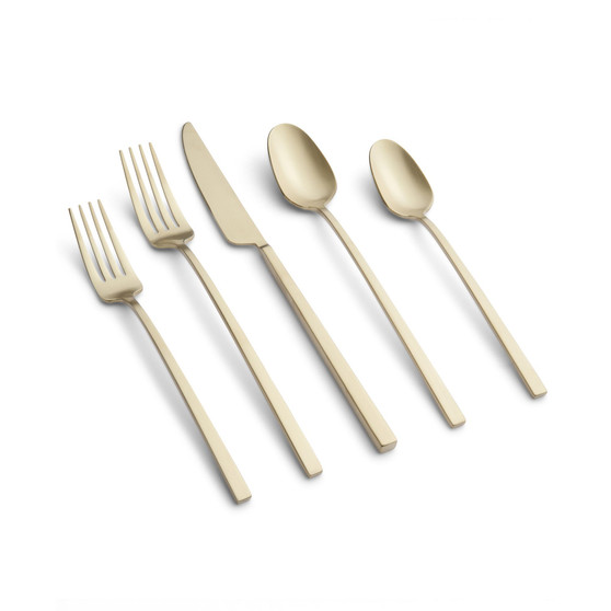 Damaris Champagne Satin Flatware Set, 20 Piece