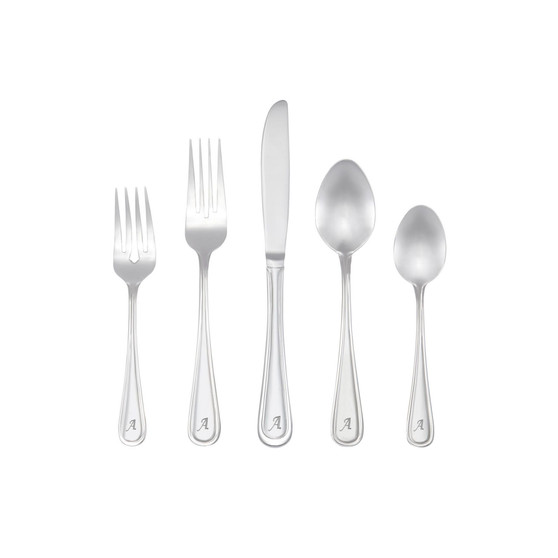 Riverridge Marina 46 Piece Monogrammed Flatware Set - A, Service for 8