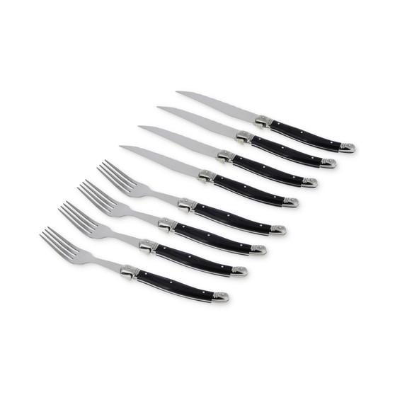 Laguiole 8-Pc. Faux Onyx Steak Knife & Fork Set
