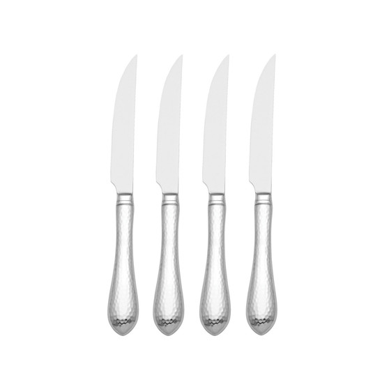 Hammered Antique Like 4 Pieces Steak Knife Set