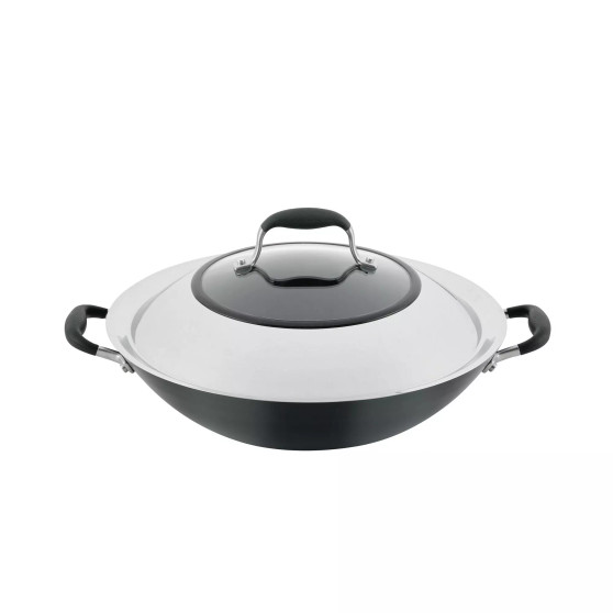 Advanced Home Hard-Anodized Nonstick Wok with Side Handles, 14"