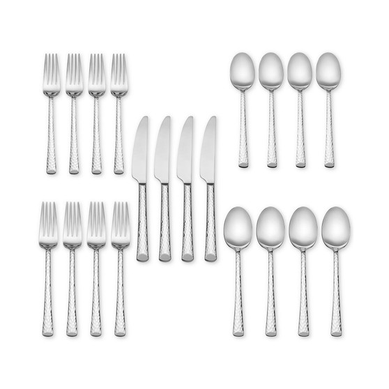 Skandia Vale Hammered 20-Pc. Flatware Set, Service for 4