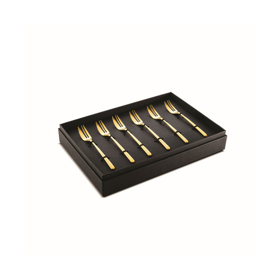 Linea Ice Oro Cake Fork Set, 6 Piece