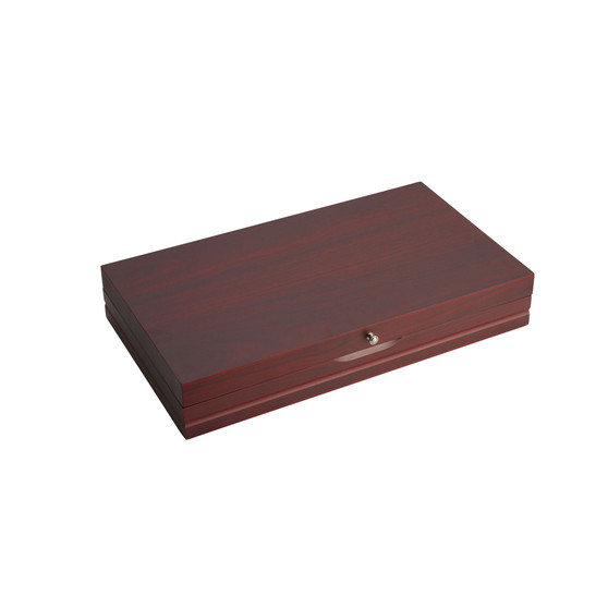 Dark Walnut Lined Single Stainless-Steel Flatware 19in Chest